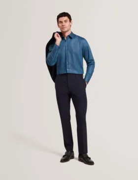ROMEOS Regular Fit Cotton Linen Long Sleeve Shirt