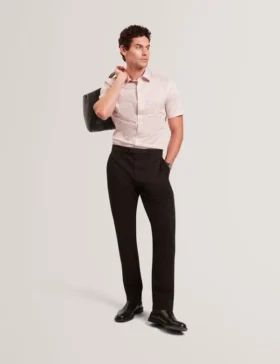 ROMMANN Micro Geo Print Slim Short Sleeve Shirt