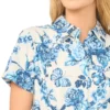 RORY Cotton Floral Belted Midi Shirt Dress