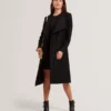ROSE Mid Length Belted Wool Wrap Coat