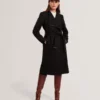 ROSE Mid Length Belted Wool Wrap Coat