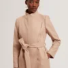 ROSELL Longline Belted Wool Wrap Coat
