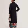 ROSELL Longline Belted Wool Wrap Coat