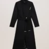 ROSELL Longline Belted Wool Wrap Coat