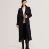 ROSELL Longline Belted Wool Wrap Coat