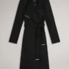 ROSEO Midi Length Belted Wool Wrap Coat
