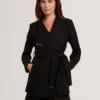 ROSESS Short Belted Wool Wrap Coat