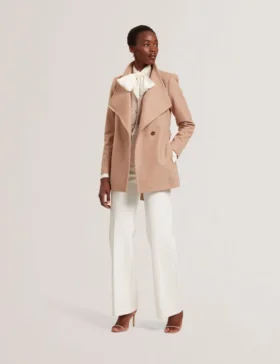 ROSESS Short Belted Wool Wrap Coat