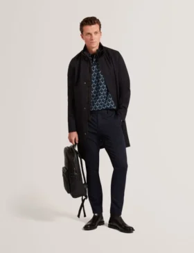 RUABON Funnel Neck Longline Jacket With Liner