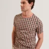 SAFAVIY Painted Geo Print Pure Cotton T-Shirt