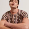 SAFAVIY Painted Geo Print Pure Cotton T-Shirt