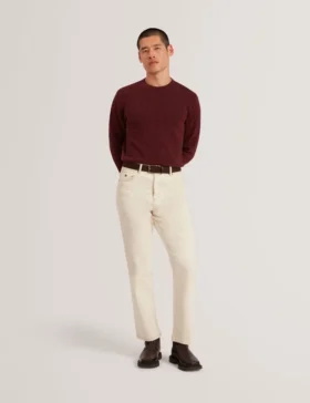 SAINSY Branded Texture Crew Neck Jumper