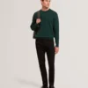 SAINSY Branded Texture Crew Neck Jumper