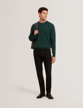 SAINSY Branded Texture Crew Neck Jumper