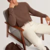 SAINSY Branded Texture Crew Neck Jumper