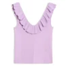 SAMAHA Sleeveless Knit Ruffle Top