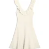 SAYLAA Ruffle Neckline Mini Dress