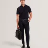 SERAPA Grid Texture Woven Short Sleeve Polo