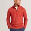 SIMONEA Textured Panel Half-Zip Modal Sweatshirt