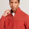 SIMONEA Textured Panel Half-Zip Modal Sweatshirt
