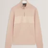 SIMONEA Textured Panel Half-Zip Modal Sweatshirt