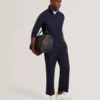SIMONEAO Textured Panel Half-Zip Modal Sweatshirt