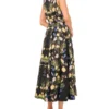 SLEEVELESS FLORAL V NECK MAXI DRESS Black