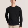 T STITCH LONG SLEEVE CREW NECK SWEATER Black Beauty