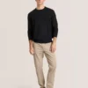 T STITCH LONG SLEEVE CREW NECK SWEATER Black Beauty