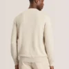 T STITCH LONG SLEEVE CREW NECK SWEATER Egret Heather