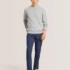 T STITCH LONG SLEEVE CREW NECK SWEATER Grey Heather