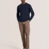 T STITCH LONG SLEEVE CREW NECK SWEATER Sky Captain