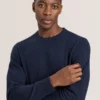 T STITCH LONG SLEEVE CREW NECK SWEATER Sky Captain