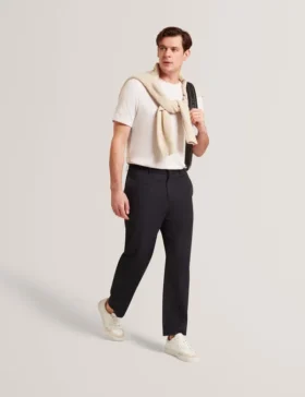 TEDDOT Tapered Leg Cotton Stretch Twill Pants