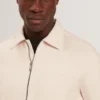 THOVA Textured Quilt Zip-Through Overshirt
