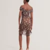 TILDAHH Off-Shoulder Polka Dot Mesh Mini Dress