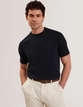 TORRENT Wool Blend Ribbed Raglan T-Shirt