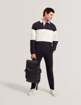 TRAVISS Block Stripe Jersey Cotton Rugby Shirt
