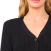 V-NECK CROP CARDIGAN WITH RIB Black