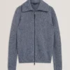 VARINK Twisted Yarn Knit Zip-Through Jumper