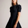 VELVEY Puff Sleeve Mini Dress