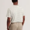VEXRIN Textural Stripe Crew Neck Cotton T-Shirt