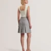 VULPAM Sleeveless Knit Bodice Boucle Mini Dress