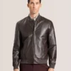 WAGGONER Leather Bomber Jacket