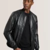 WAGGONER Leather Bomber Jacket