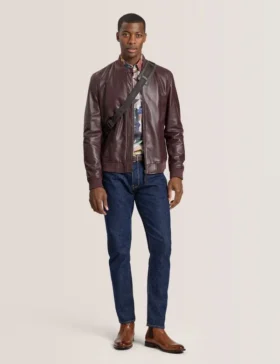WAGGONER Leather Bomber Jacket
