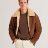 WALD Shearling Leather Aviator Jacket