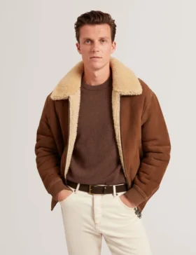 WALD Shearling Leather Aviator Jacket