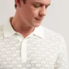 WATERBY Textured Knit Silk Cotton Polo Shirt