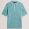WATTERS Basket Knit Wool Blend Short Sleeve Polo